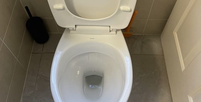 Toilet bowl that is free of blockages. 